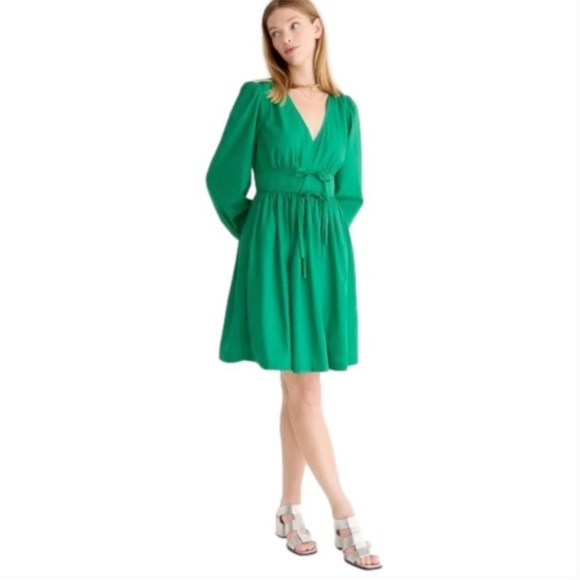 J Crew V-neck Poplin Dress - NWT - Picture 1 of 9